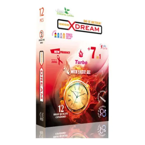 کاندوم ایکس دریم توربو  Xdream Turbo بسته 12 عددی