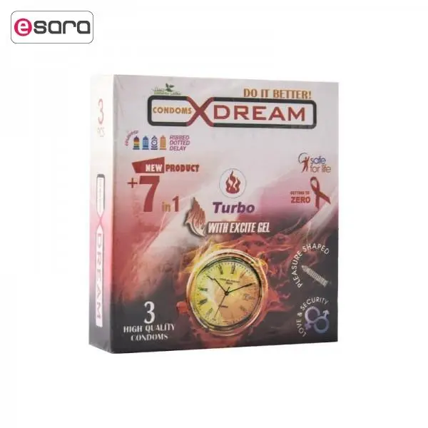 کاندوم ایکس دریم توربو  Xdream Turbo بسته 3  عددی