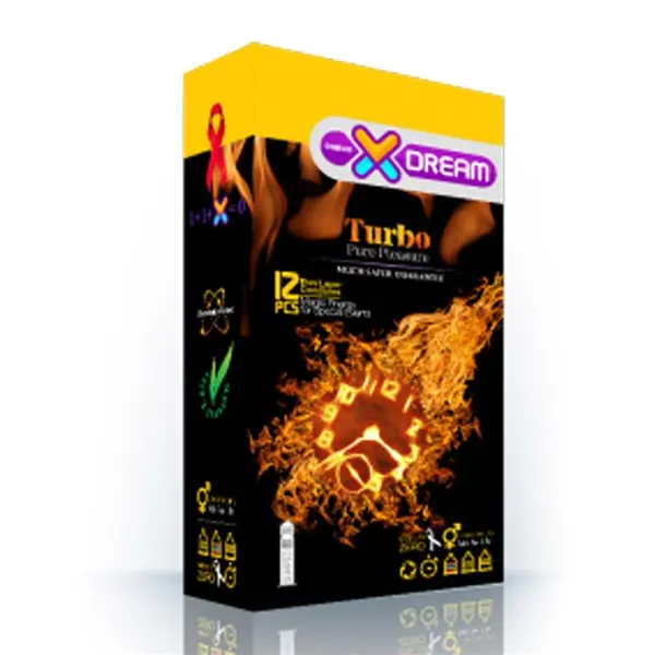 کاندوم ایکس دریم توربو  Xdream Turbo بسته 12 عددی
