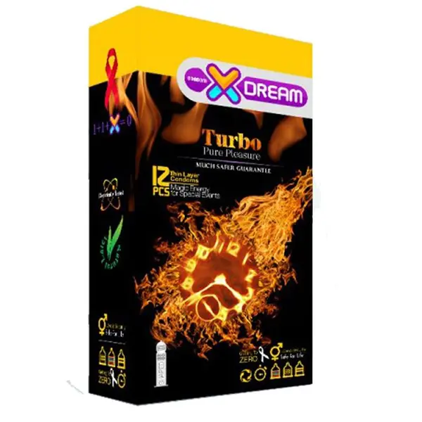کاندوم ایکس دریم توربو  Xdream Turbo بسته 12 عددی
