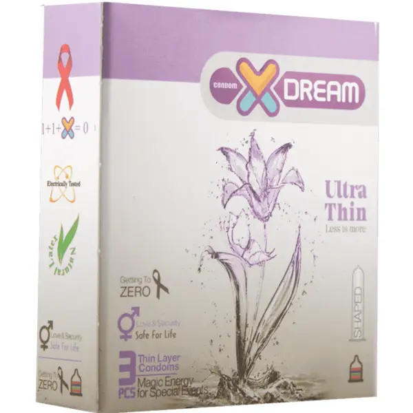 کاندوم ایکس دریم مدل بسیار نازک XDREAM ULTRA THIN بسته 3 عددی