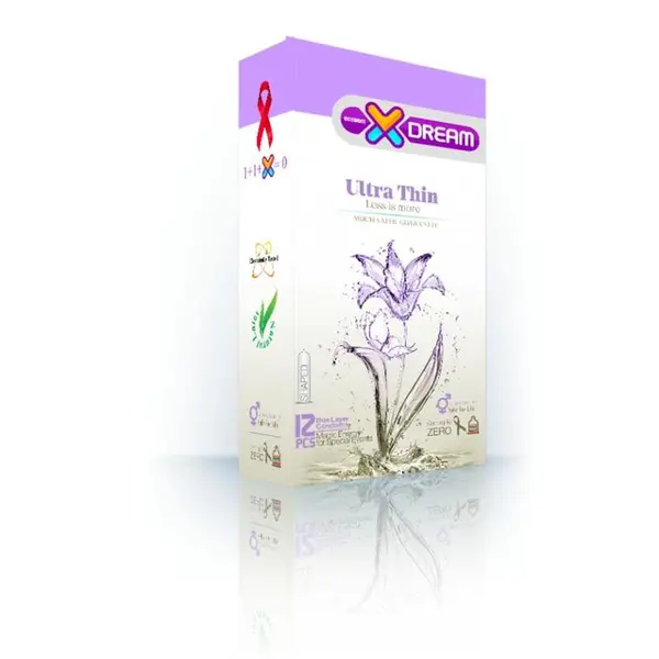 کاندوم بسیار نازک ایکس دریم XDREAM ULTRA THIN  بسته 12 عددی