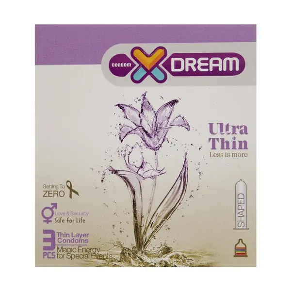 کاندوم ایکس دریم مدل بسیار نازک XDREAM ULTRA THIN بسته 3 عددی