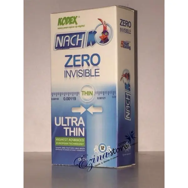 کاندوم زیرو کدکس مدل Zero Invisible بسته 12 عددی
