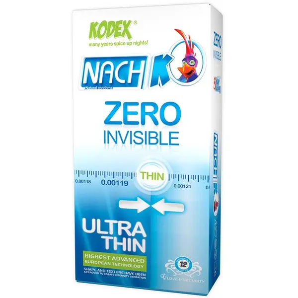 کاندوم زیرو کدکس مدل Zero Invisible بسته 12 عددی