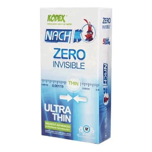 کاندوم زیرو کدکس مدل Zero Invisible بسته 12 عددی