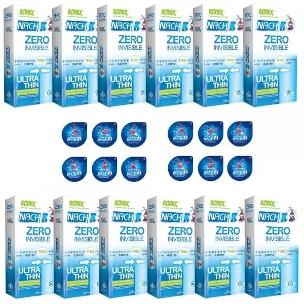 کاندوم زیرو کدکس مدل Zero Invisible بسته 12 عددی