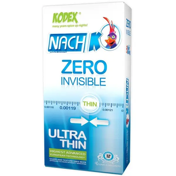کاندوم زیرو کدکس مدل Zero Invisible بسته 12 عددی