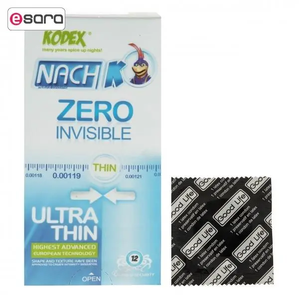 کاندوم زیرو کدکس مدل Zero Invisible بسته 12 عددی