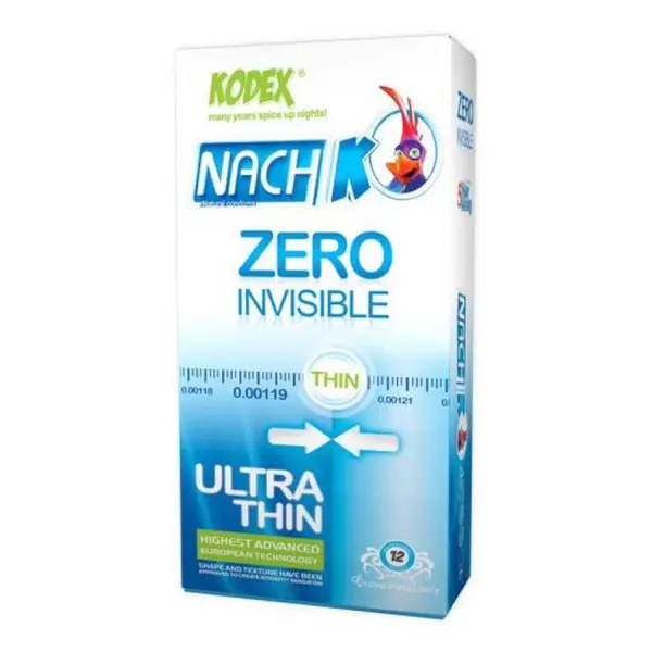کاندوم زیرو کدکس مدل Zero Invisible بسته 12 عددی
