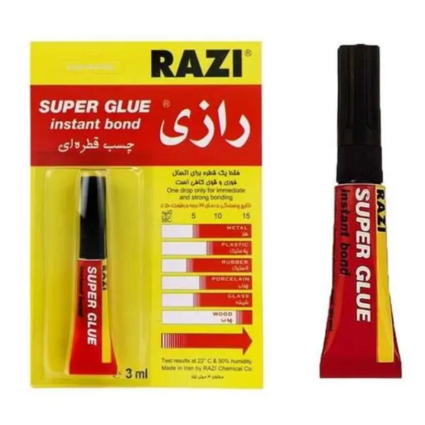 چسب قطره ای رازی مدل Super Glue حجم 3 میلی لیتر