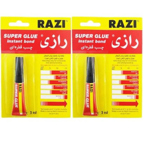 چسب قطره ای رازی مدل Super Glue حجم 3 میلی لیتر
