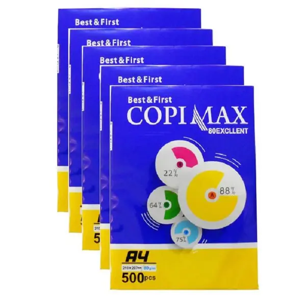 کاغذ A4 کپی مکس 80 گرمی 5 بسته 500 عددی