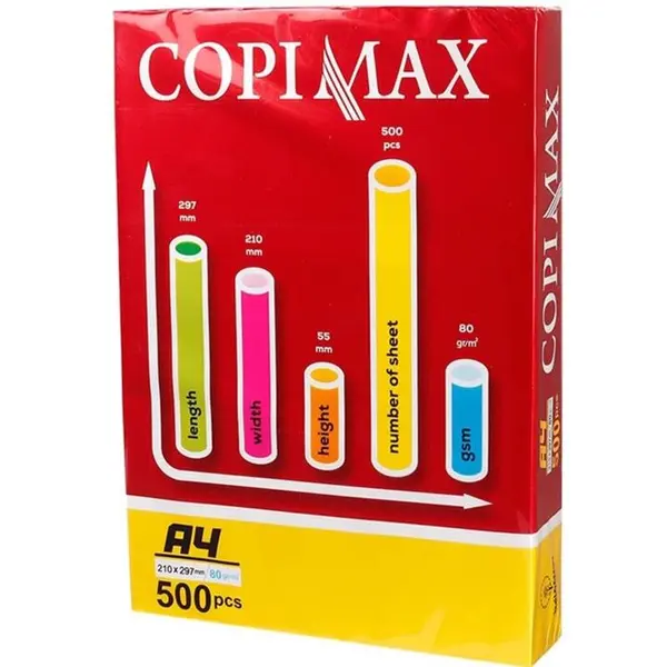 کاغذ Copimax 80g A4 نوین کاغذ بسته 500 عددی