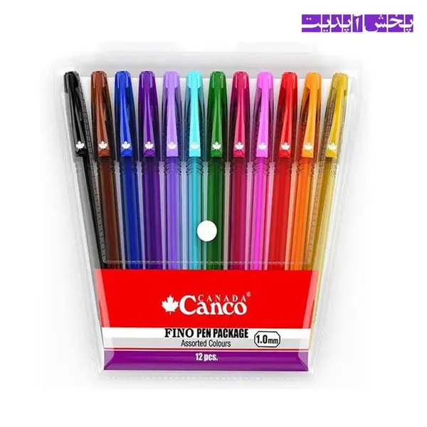 خودکار کنکو رنگی Canco Fino 1mm بسته ۱۲ عددی