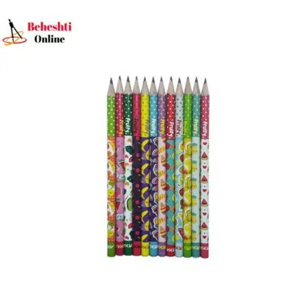 مداد مشکی آریا مدل FRUITY کد A3 بسته 12 عددی