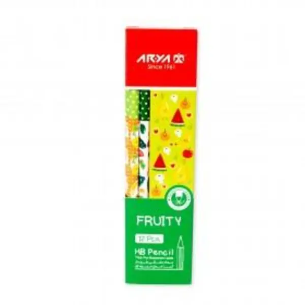 مداد مشکی آریا مدل FRUITY کد A3 بسته 12 عددی