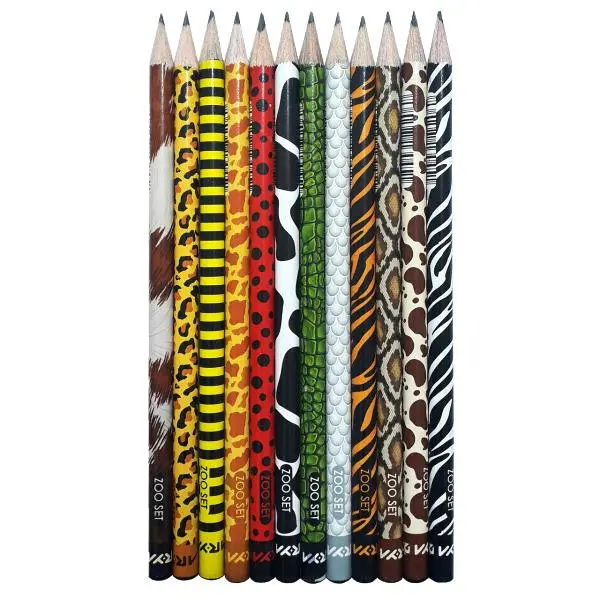 مداد مشکی آریا مدل ZOO SET کد L3035 بسته 12 عددی