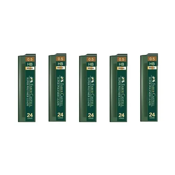 نوک مداد نوکی 0.5 میلی متری فابر کاستل مدل Super Polymer HB بسته پنج عددی - 3