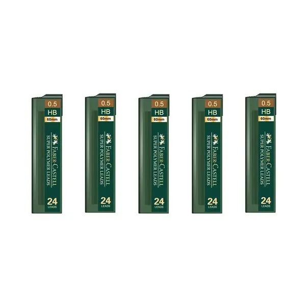 نوک مداد نوکی 0.5 میلی متری فابر کاستل مدل Super Polymer HB بسته پنج عددی - 2