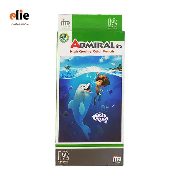 مداد رنگی 12 رنگ آدمیرال طرح پسر دلفینی