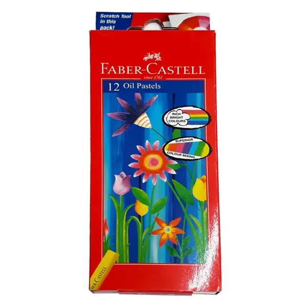 پاستل روغنی 12 رنگ فابر کاستل مدل رنگین کمان