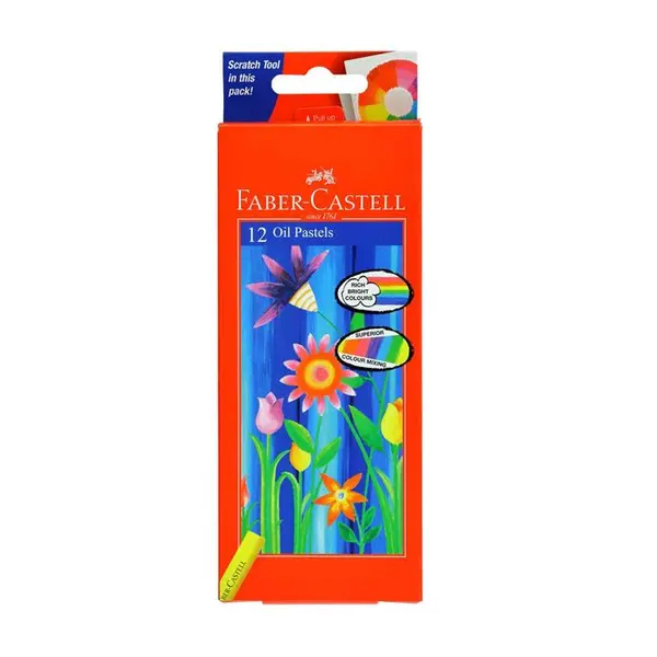 پاستل روغنی 12 رنگ فابر کاستل مدل رنگین کمان