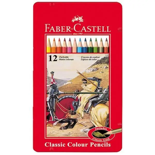 مداد رنگی 12 رنگ فابر کاستل مدل Classic به همراه تراش