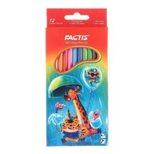 مداد رنگی 12 رنگ جعبه مقوایی طرح زرافه فکتیس FACTIS - 2