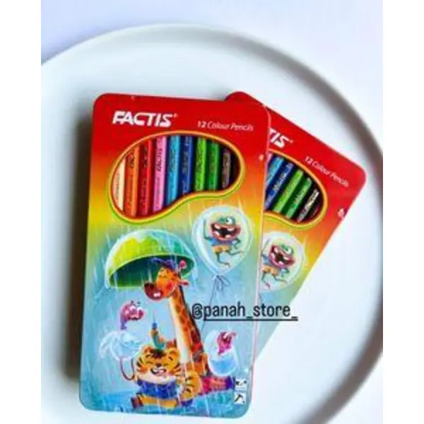 مداد رنگی 12 رنگ جعبه مقوایی طرح زرافه فکتیس FACTIS - 3