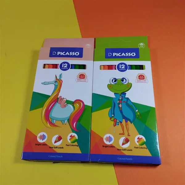 مداد رنگی 12 رنگ پیکاسو طرح قورباغه مدل GOL-12-C