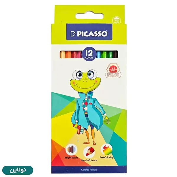 مداد رنگی 12 رنگ پیکاسو طرح قورباغه مدل GOL-12-C