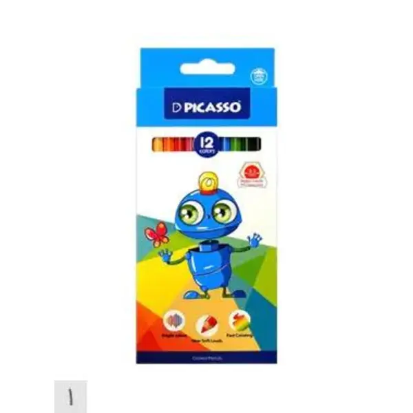 مداد رنگی 12 رنگ پیکاسو طرح ربات مدل GOL-12-C
