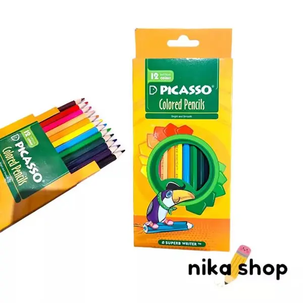 مداد رنگی 12 رنگ پیکاسو طرح قورباغه مدل GOL-12-C
