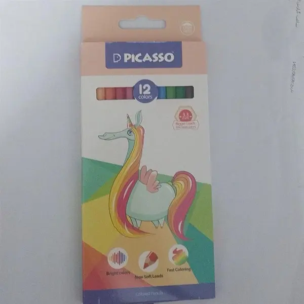 مداد رنگی 12 رنگ پیکاسو طرح اسب شاخدار مدل GOL-12-C - 4