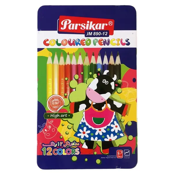 مداد رنگی 12 رنگ پارسی کار مدل JM890-12 Cow