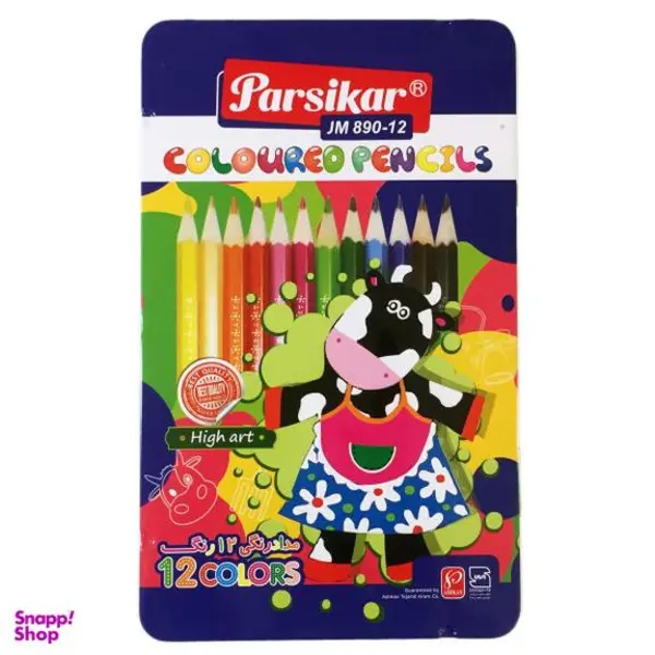 مداد رنگی 12 رنگ پارسی کار مدل JM890-12 Cow