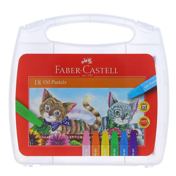 پاستل روغنی 18 رنگ فابر کاستل طرح گربه کد 120064