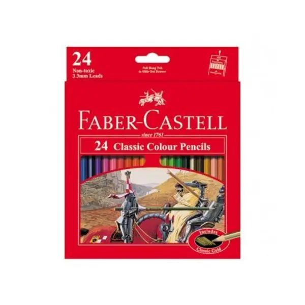 مداد رنگی 24 رنگ فابر کاستل جعبه مقوایی مدل Classic - 4