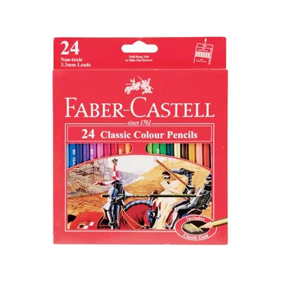 مداد رنگی 24 رنگ فابر کاستل جعبه مقوایی مدل Classic - 5
