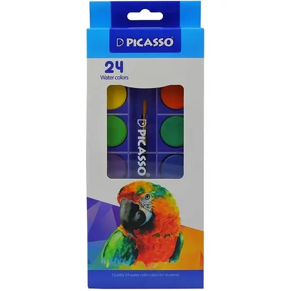 آبرنگ 24 رنگ طرح طوطی پیکاسو PICASSO