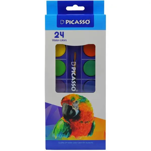 آبرنگ 24 رنگ طرح طوطی پیکاسو PICASSO