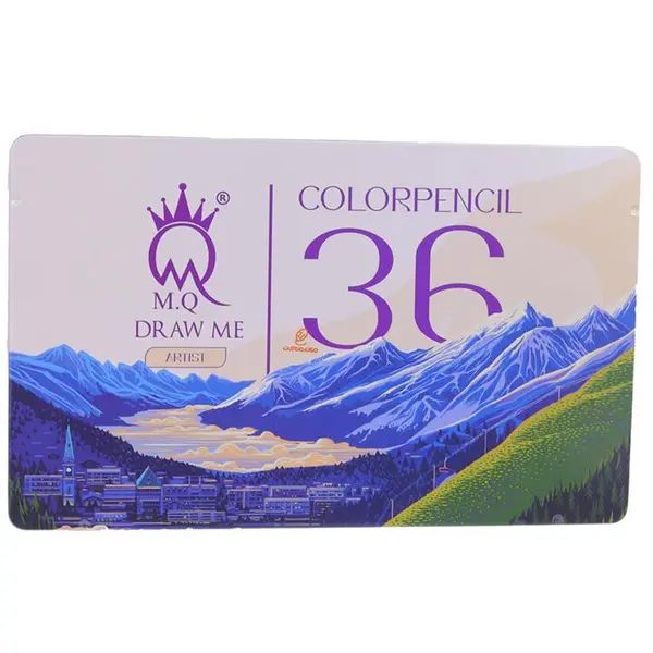 مداد رنگی 36 رنگ آرتیست جعبه فلزی طرح کوهستان ام کیو MQ - 2