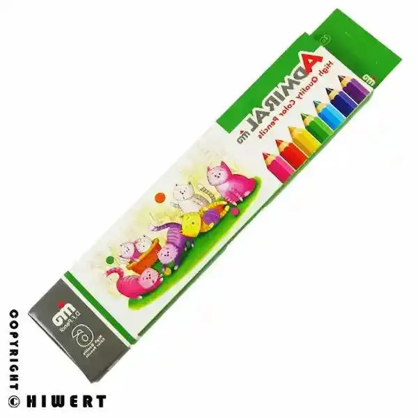 مداد رنگی 6 رنگ آدمیرال مدل Cat