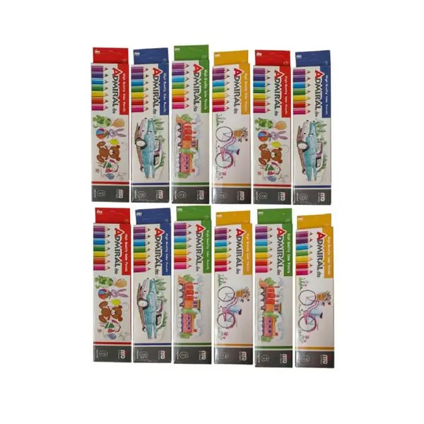 مداد رنگی 6 رنگ ادمیرال مدل MDF مجموعه 12 عددی - 2