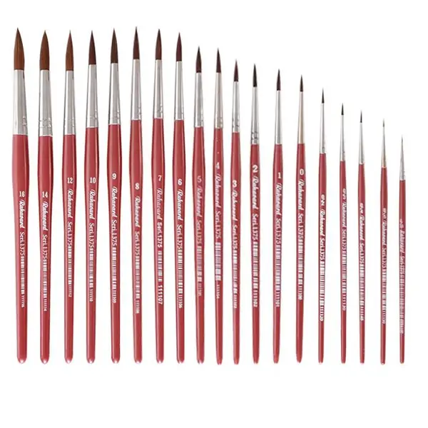 قلم مو گرد ره آورد مدل هنرجویی کد 1375 مجموعه 19 عددی