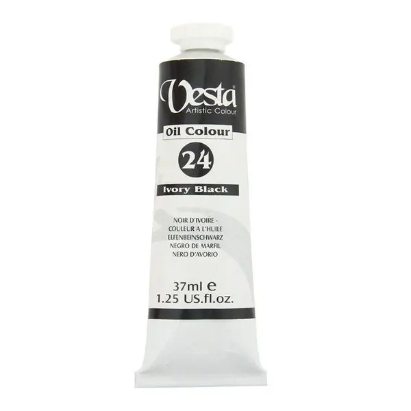 رنگ روغن وستا 37 میل شماره 24 Ivory Black - 3