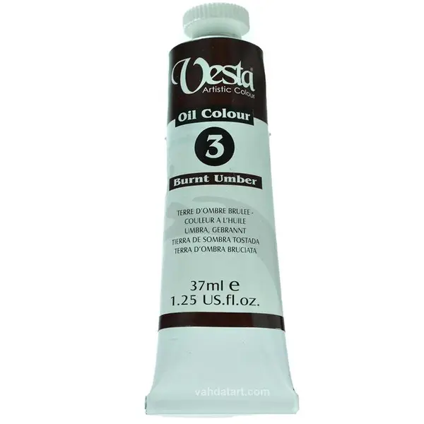 رنگ روغن وستا 37 میل شماره 3 Burnt Umber