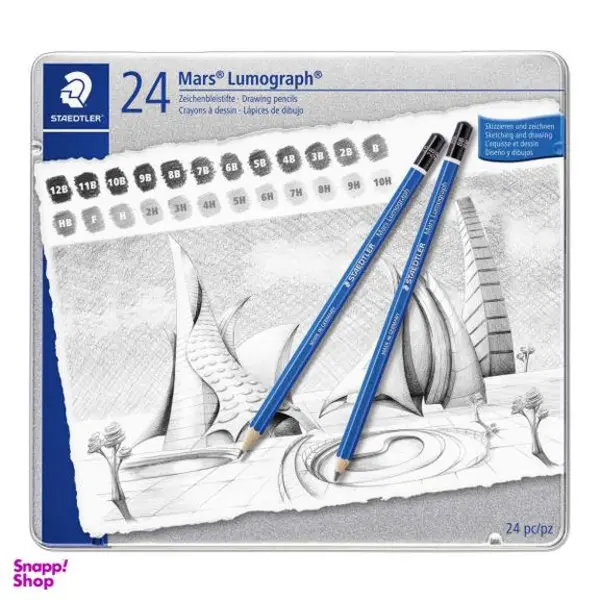 مداد طراحی استدلر مدل Mars Lumograph 100 G24 مجموعه 24 عددی