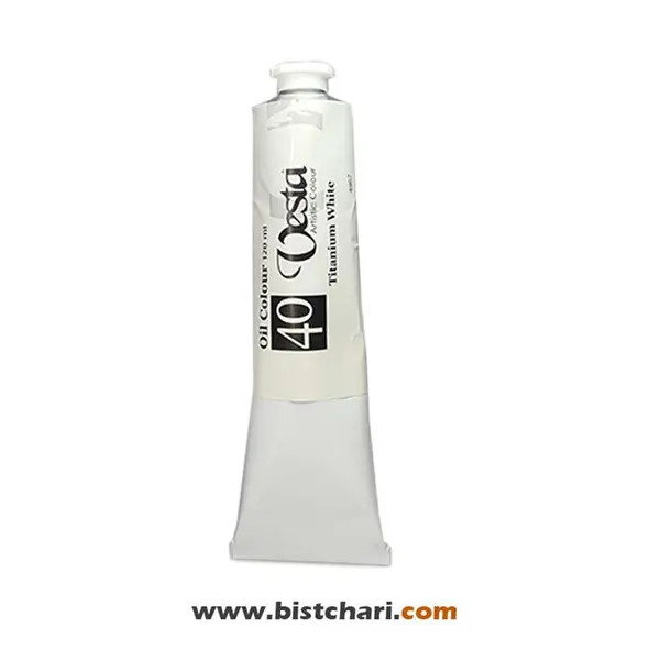 رنگ روغن رنگ Titanium white حجم 120 ml برند وستا Vesta